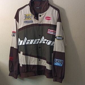 Aelfric Eden Graphic Brown and Cream Varsity Jacket